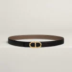 Maillon Torsade belt buckle & Reversible leather strap 24 mm
